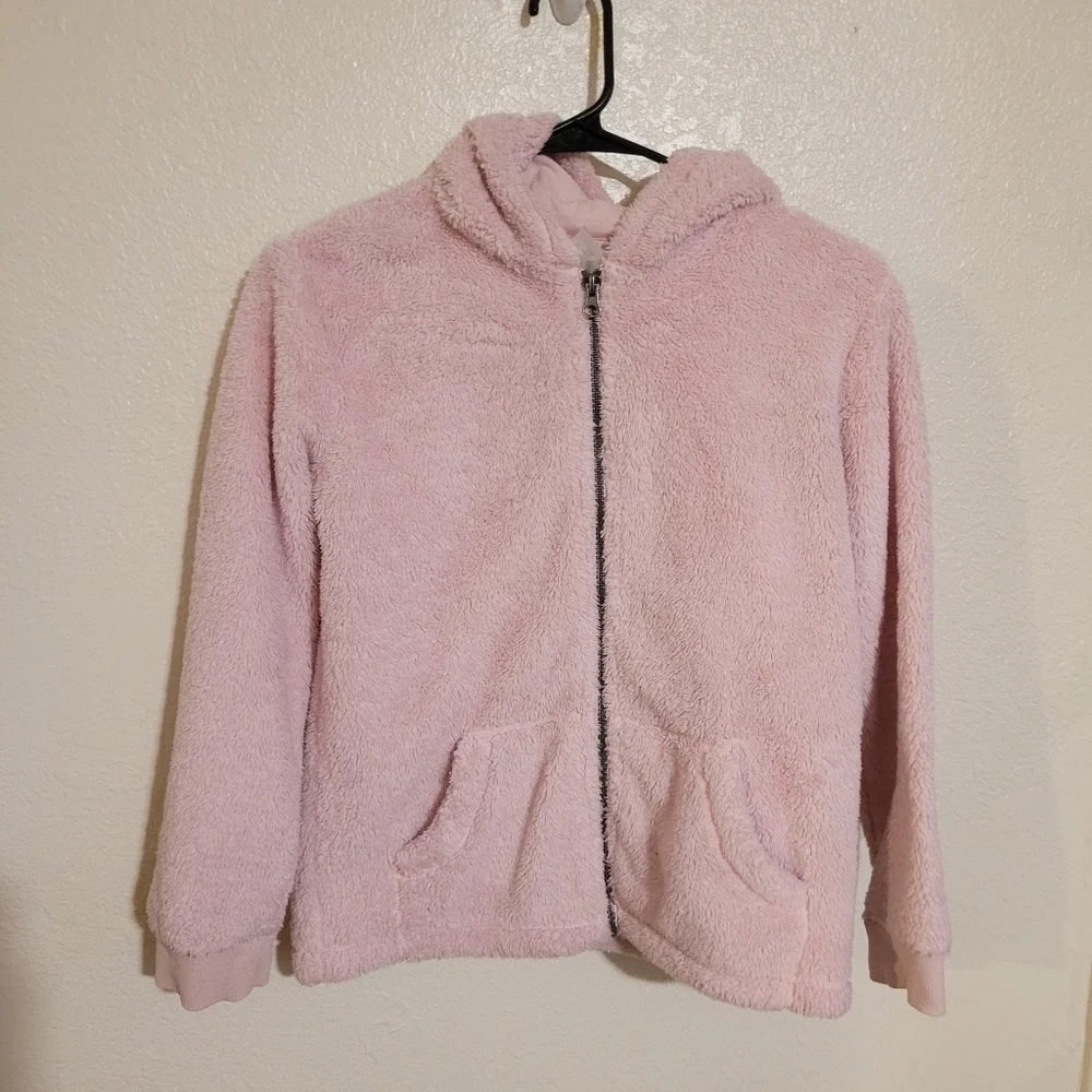Hanna Andersson Pink Fuzzy Hoodie with Ears